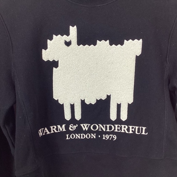 Warm & Wonderful London Sheep Cropped Crewneck Sweatshirt Size XS - Picture 2 of 7